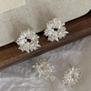 frost ear korean style sunflower geometric pearl earrings mosquito coil ear clip non-piercing earrings silver unique earrings details Picture