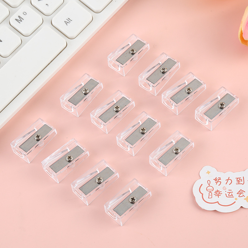 colorful single hole small square plastic manual pencil sharpener primary school student pencil shapper pencil sharpener stationery small gift wholesale Item Picture
