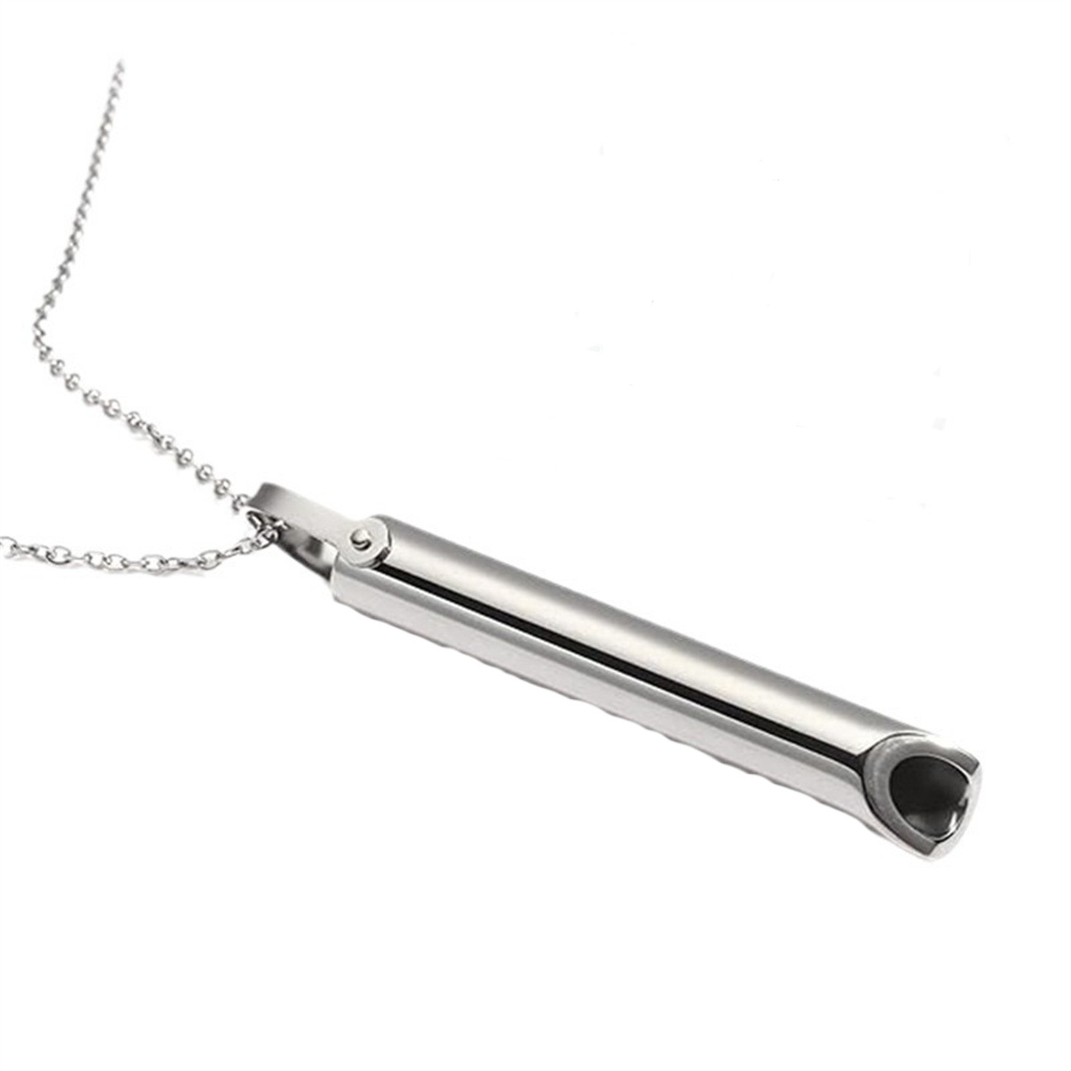 european and american titanium steel no fading ins style decompression whistle necklace niche cross-border adjustable breathing pendant ornaments wholesale full figure