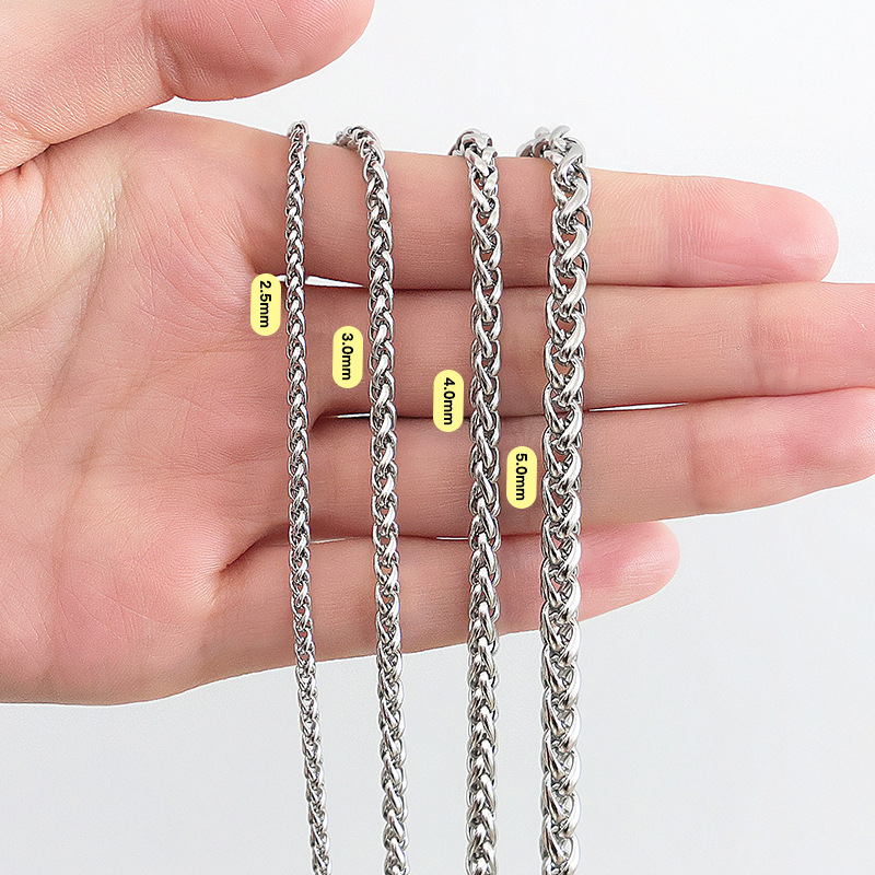 titanium steel necklace men's chain chain diy choker 304 stainless steel clavicle metal accessories cross-border wholesale non-fading Specification drawing