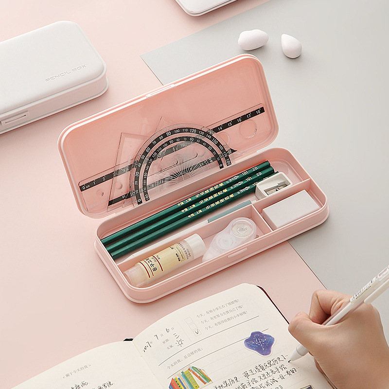 stationery box primary school student diy pencil case creative stationery simple pencil case advanced sense pencil case cream glue pencil case Specification drawing