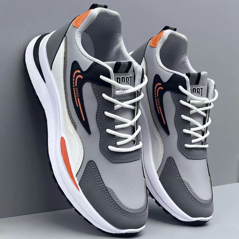 factory wholesale autumn new men's sports shoes breathable mesh shoes cross-border plus size men's shoes flyknit pu comfortable men's shoes Item Picture