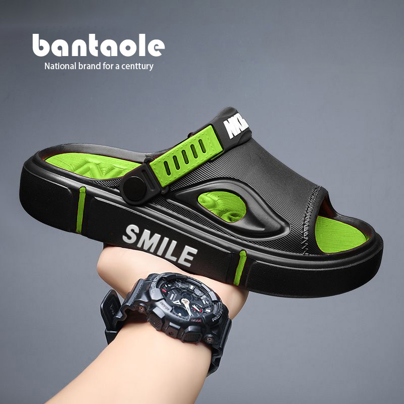 sandals men's non-slip dopamine super light super thick shit feeling slippers outdoor sports driving two-way wear couple beach shoes Item Picture