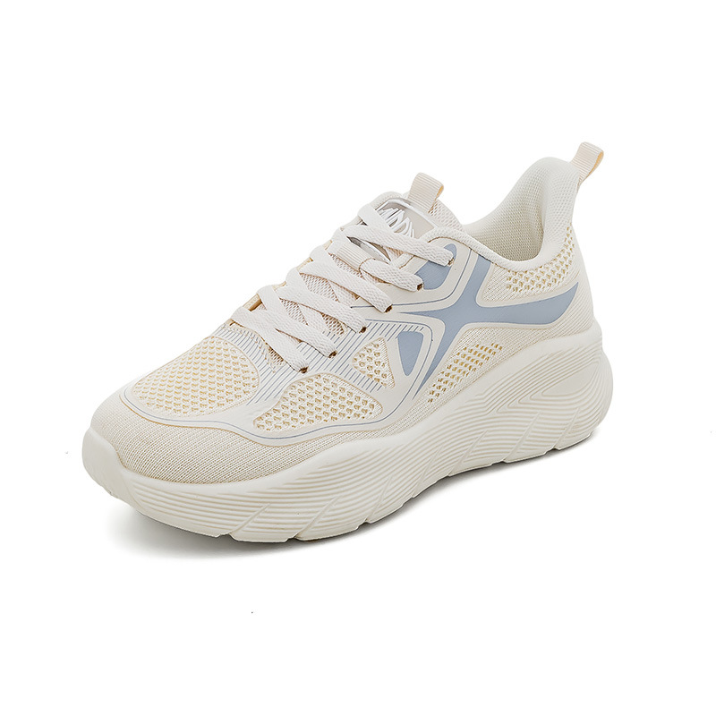 spring new fly-knit sneakers women's couple's versatile platform casual breathable running shoes white shoes f8829 undefined