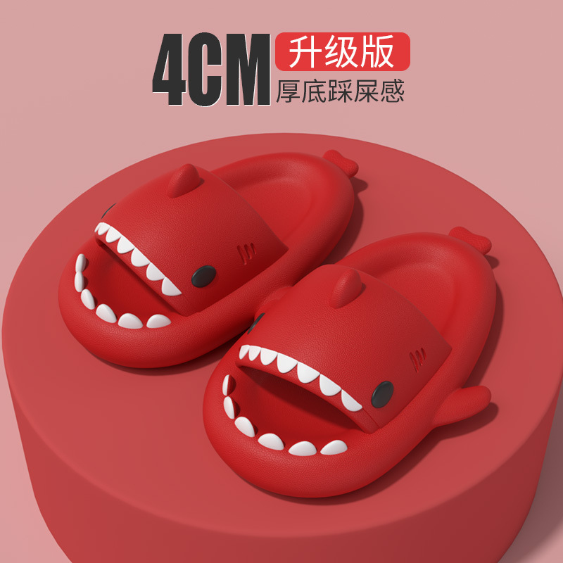 thick-soled shark couple slippers women's slip-on slippers men's indoor and outdoor funny home cute cartoon sandals fashion undefined
