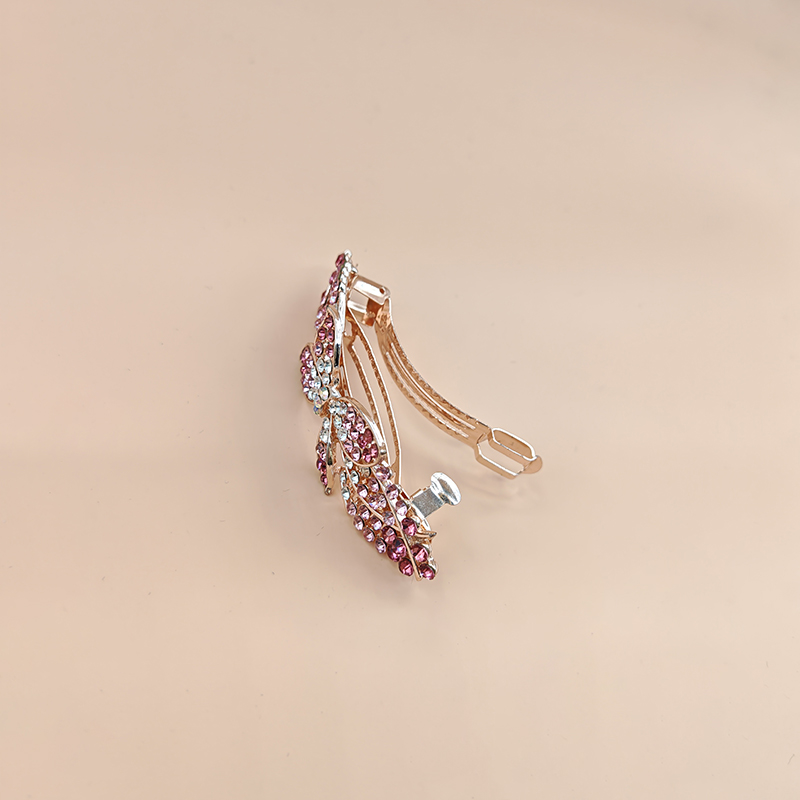 新年红色鲨鱼夹鸭嘴夹发饰发夹发合金材质时尚百搭发饰品彩色水钻发夹详情图6