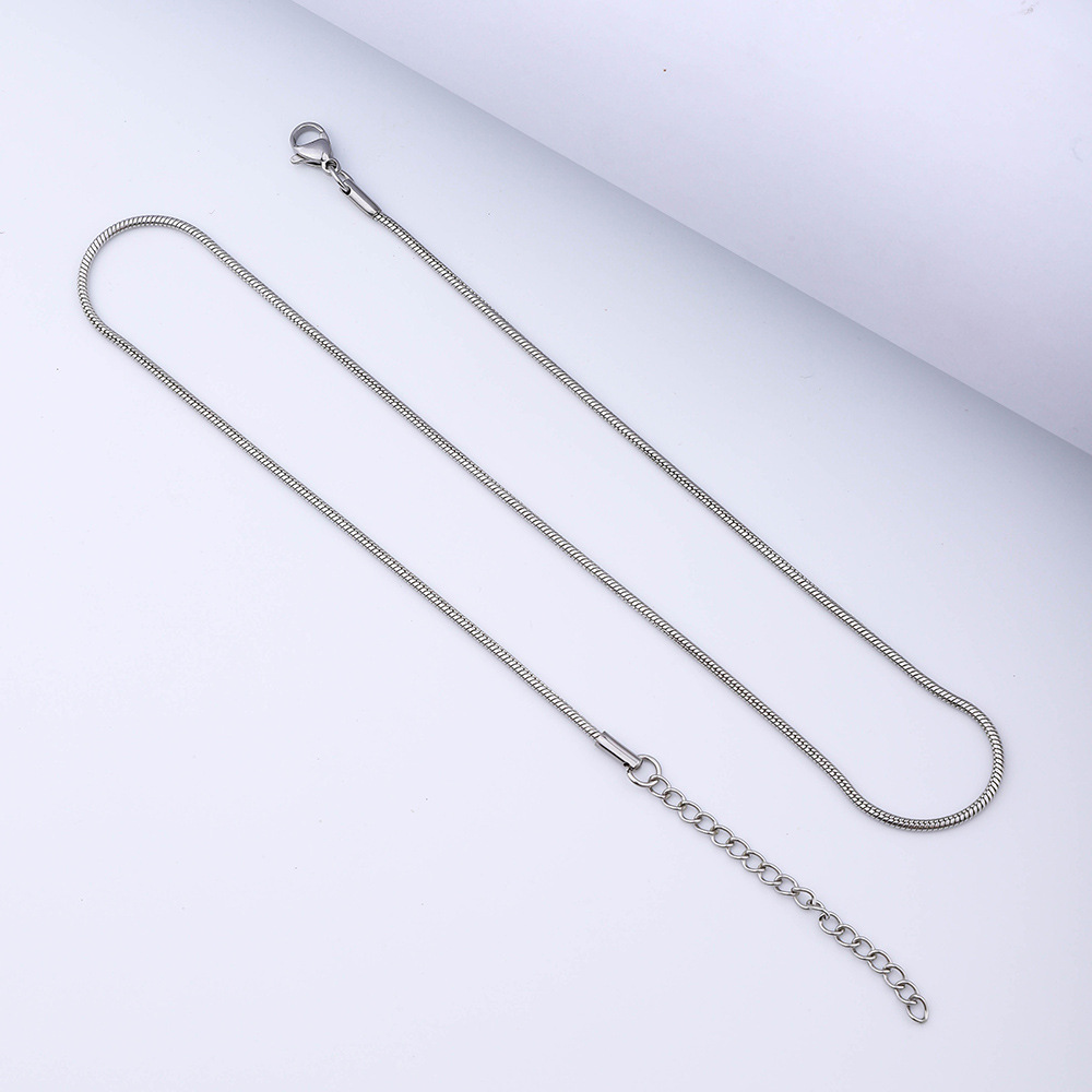 best seller in europe and america vacuum electroplating round snake bones chain titanium steel necklace necklace accessories women's stainless steel clavicle snake chain Application Scenario