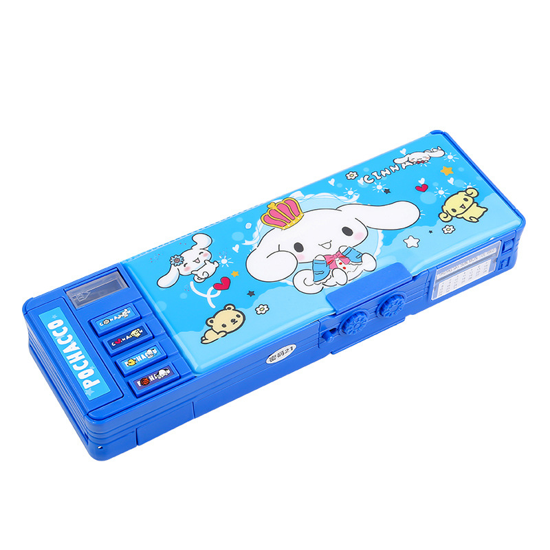 sanrio stationery box password lock multifunctional large capacity pencil case boys and girls primary school students clow m double layer Item Picture