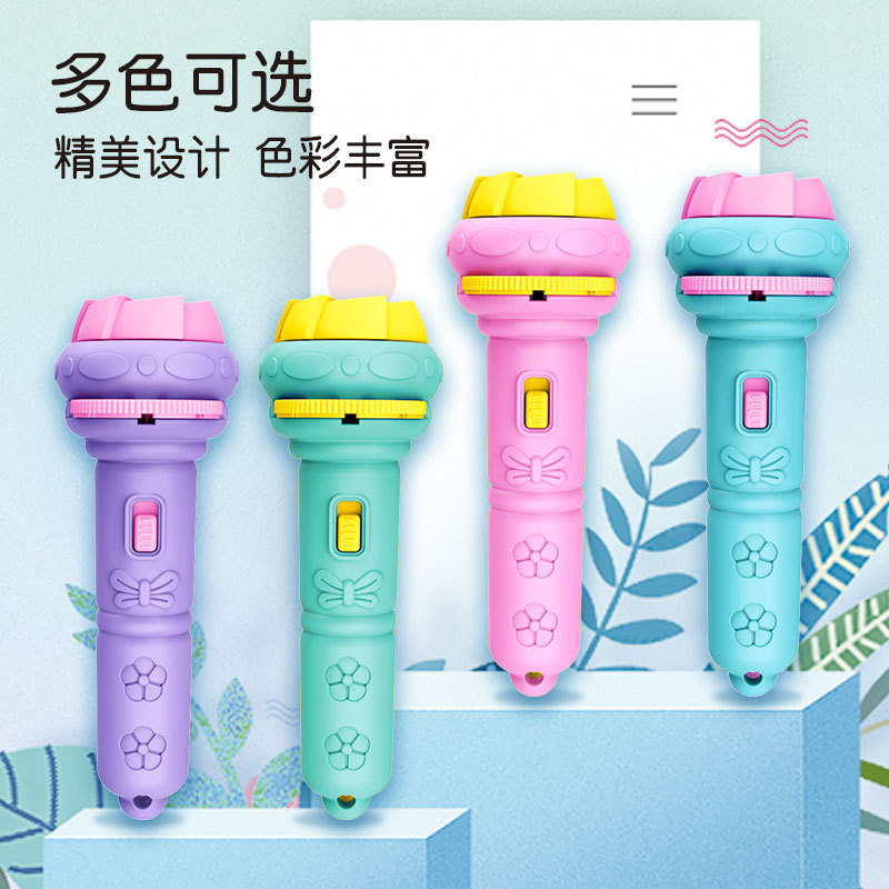 cartoon children's projection flashlight mini projector early education toys for babies stall toy gift cross-border wholesale details Picture