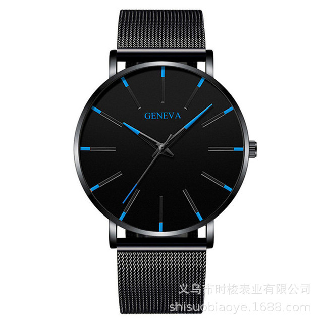 hot sale at aliexpress 2022 new geneva couple men's and women's simple business mesh quartz watch Item Picture