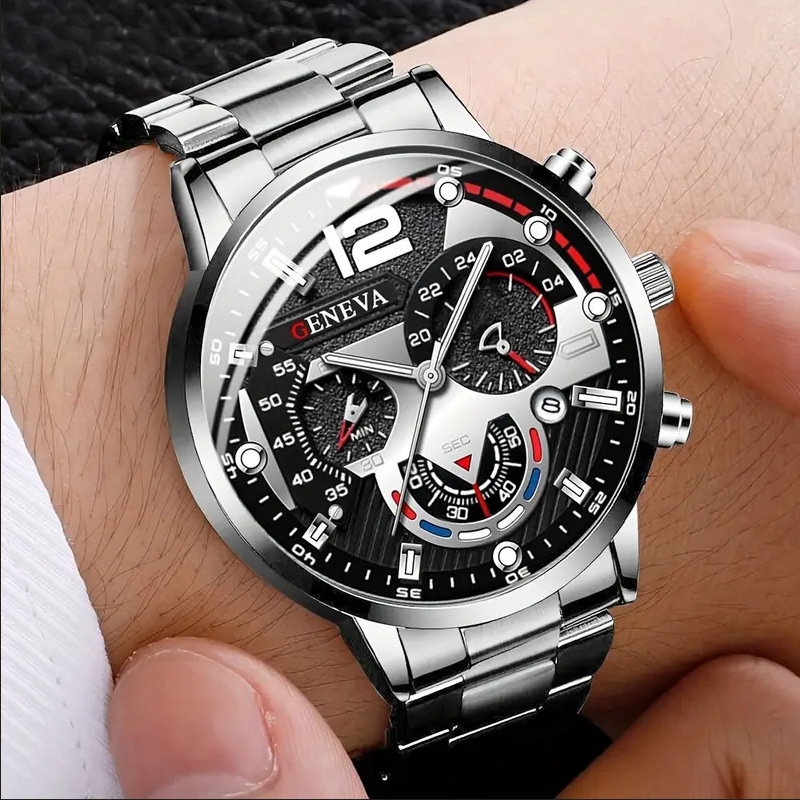 popular men's watch calendar steel belt multi-color men's watch luminous pointer large number cross-border hot exclusive sale Application Scenario