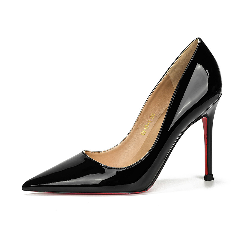 french style red bottom side empty pointed high heels women's stiletto heel autumn and winter low mouth sexy temperament all-match light luxury high-grade undefined