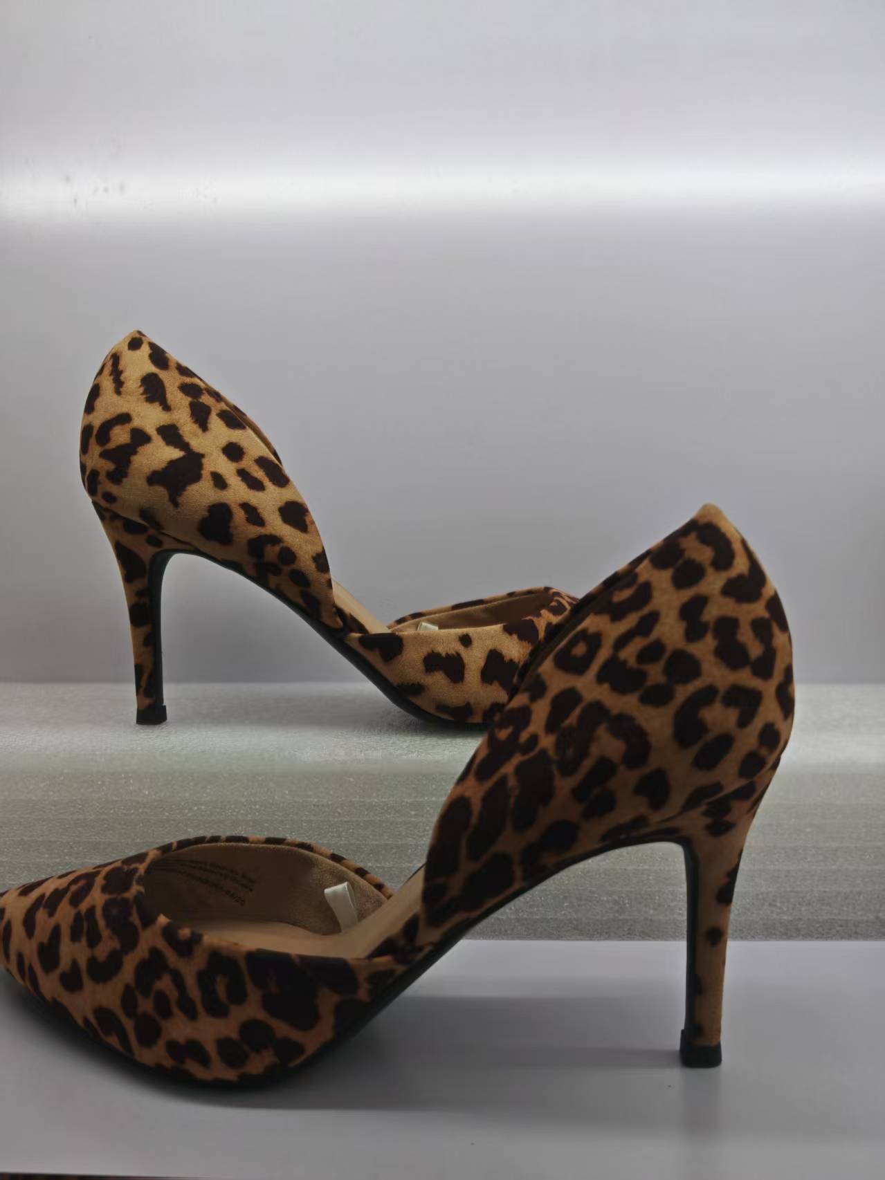 豹纹女式时装单鞋高跟鞋批发