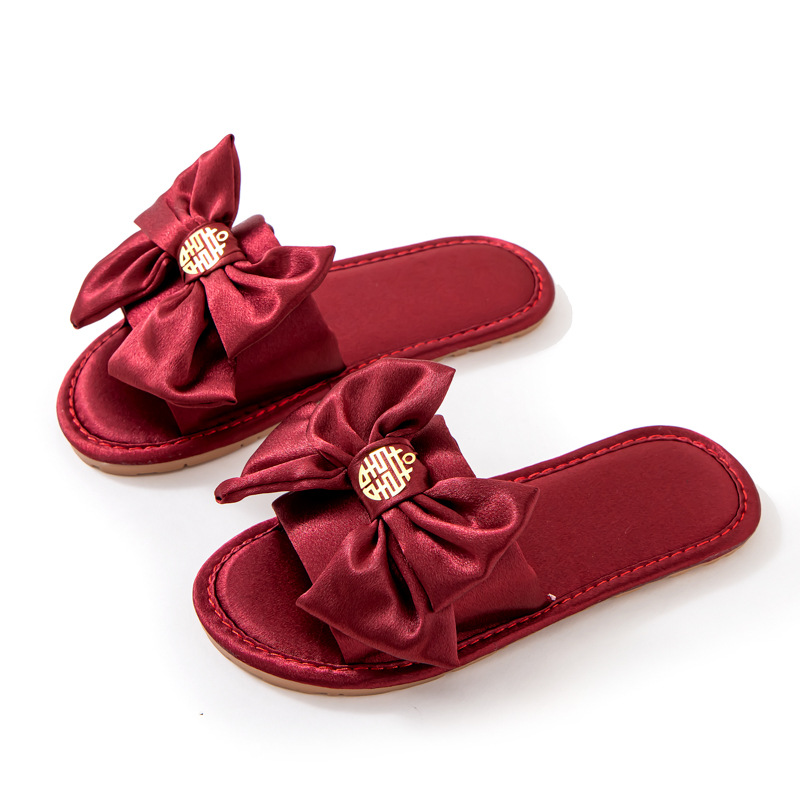 wedding slippers a pair of red festive couple newlyweds wedding room women's wedding shoes wedding supplies complete collection of wedding shoes full figure