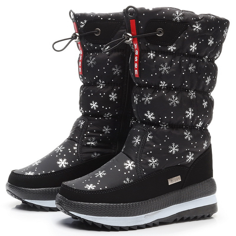 winter northeast snow boots women's high-top cotton boots winter thickened waterproof non-slip plus velvet large size foreign trade cotton shoes thickened undefined