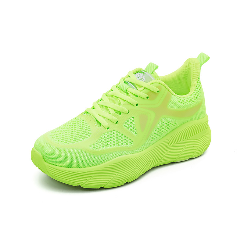 spring new fly-knit sneakers women's couple's versatile platform casual breathable running shoes white shoes f8829 undefined