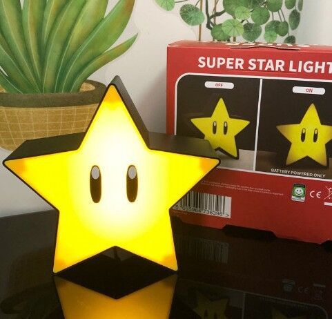 mario press sound effect bedside square question mark light charging led super mary small night lamp star light details Picture