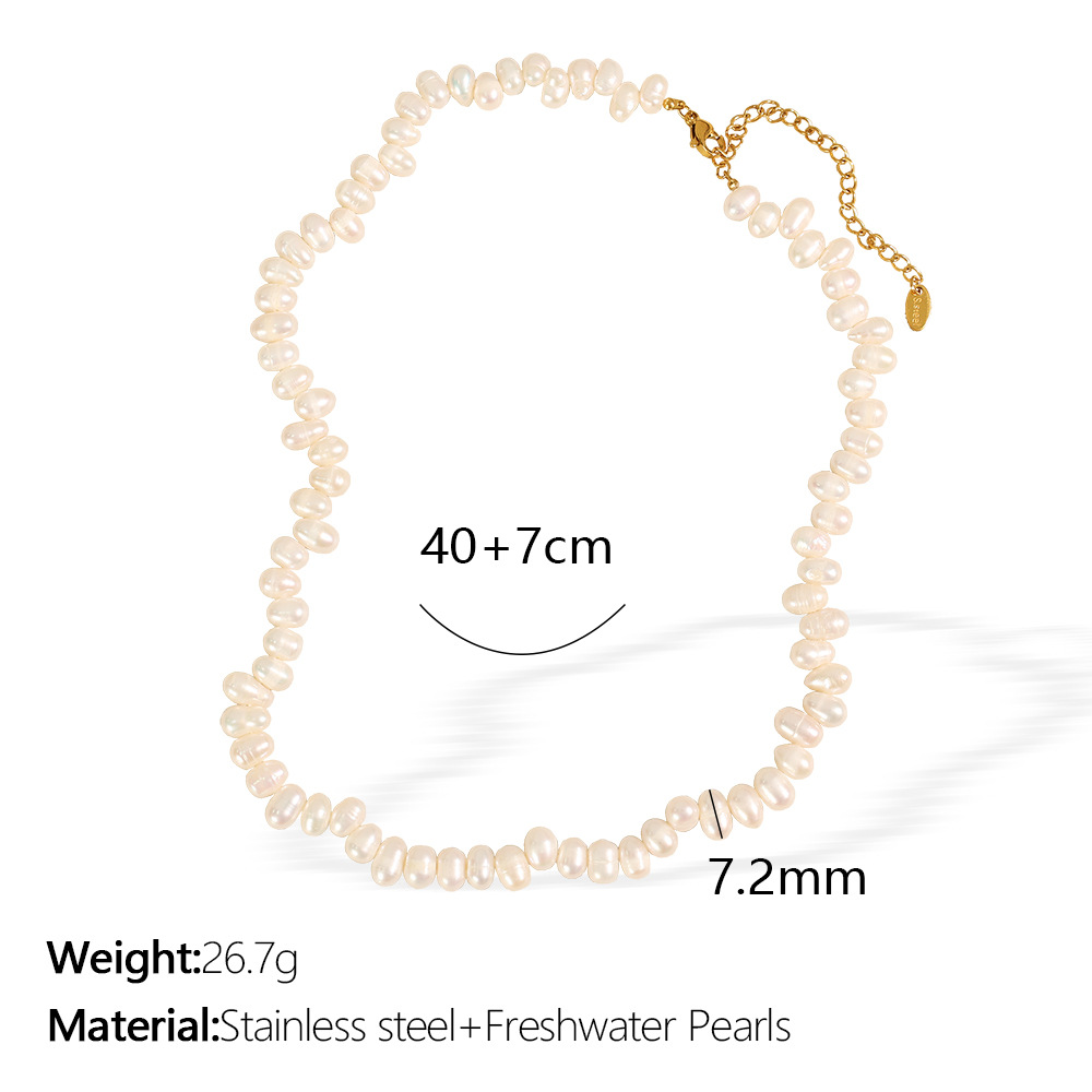 amazon cross-border baroque style freshwater pearl necklace irregular beaded necklace clavicle chain for women jewelry full figure