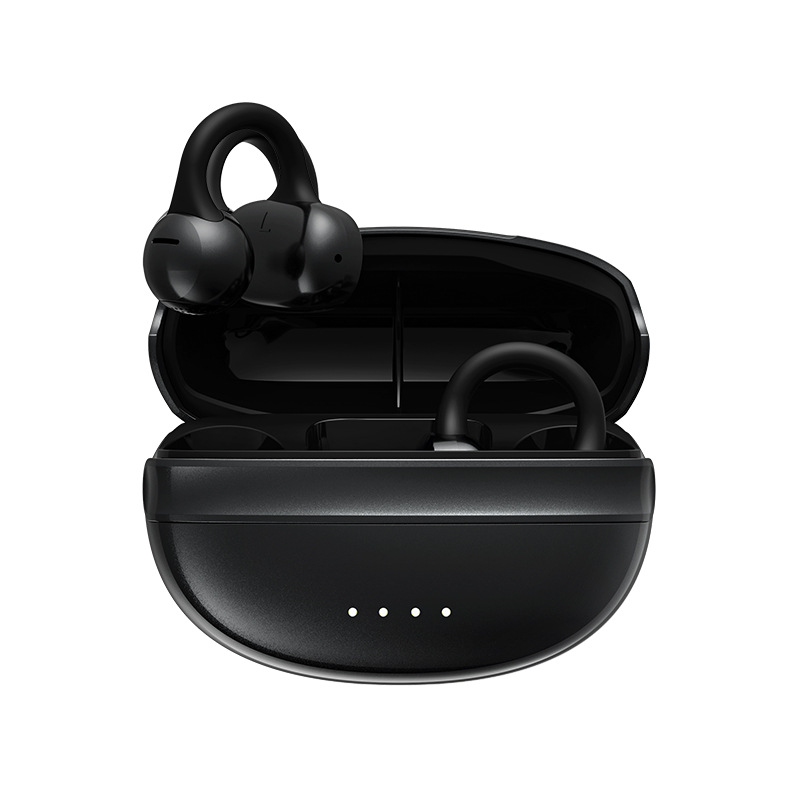 新款数码潮电时尚开放式夹耳无线耳机电竞低延迟超长续航蓝牙耳机 黑色