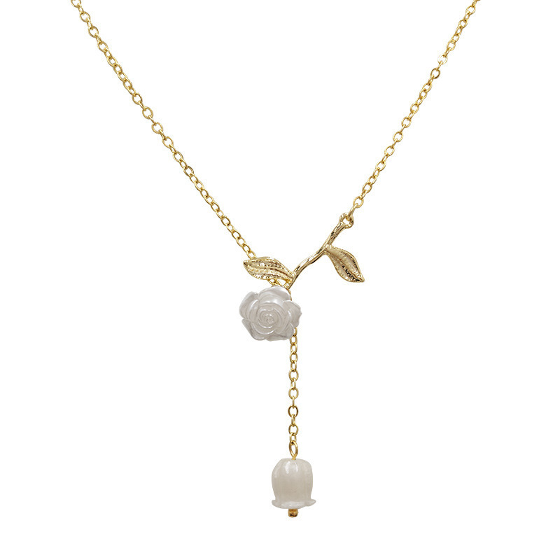 hot girl dignified pendant ornament wholesale niche ins style clavicle chain bow internet celebrity light luxury color-preserving necklace for women Item Picture