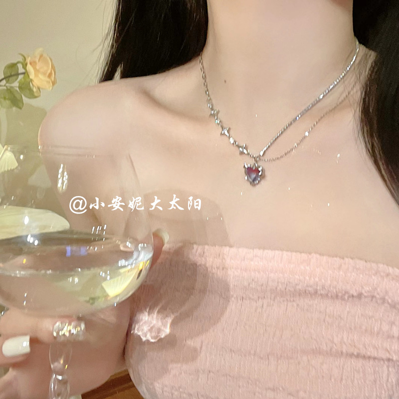 korean new ins style pearl necklace women's all-match sense necklace light luxury minority butterfly clavicle chain wholesale Specification drawing