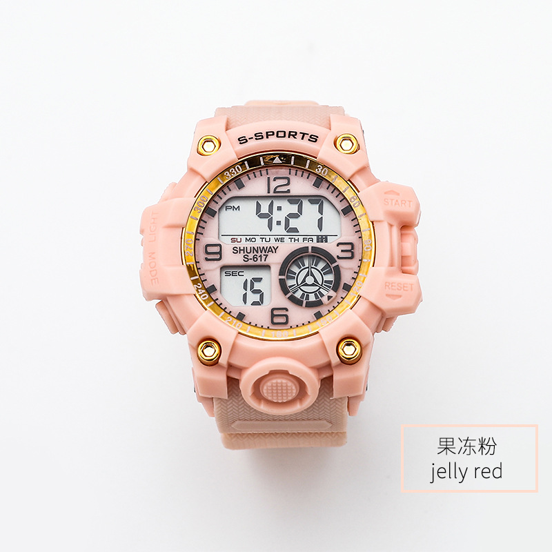 new ins internet celebrity candy color waterproof electronic watch multi-function luminous electronic watch fashion trend student Specification drawing