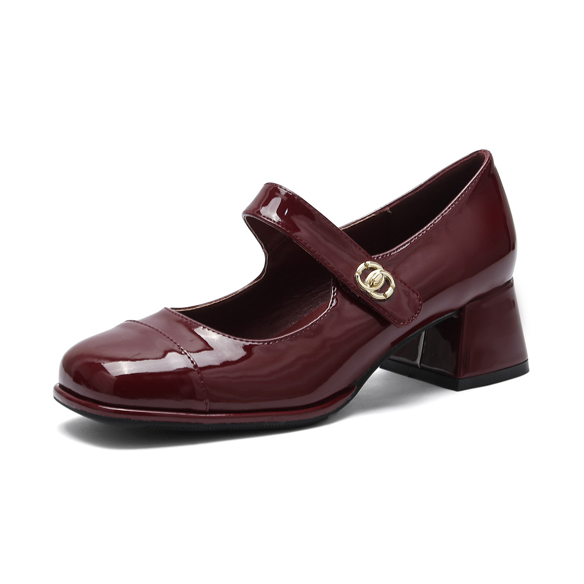 weiwei girl 216 thick bottom mary jane shoes women's spring classic style high heels temperament word strap chunky heel shoes women undefined