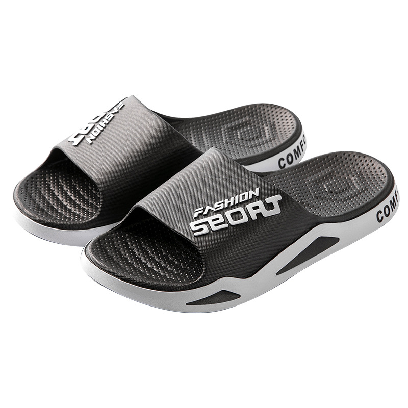 slip-on slippers men's indoor home non-slip home men's bath soft bottom outdoor slippers breathable deodorant Item Picture