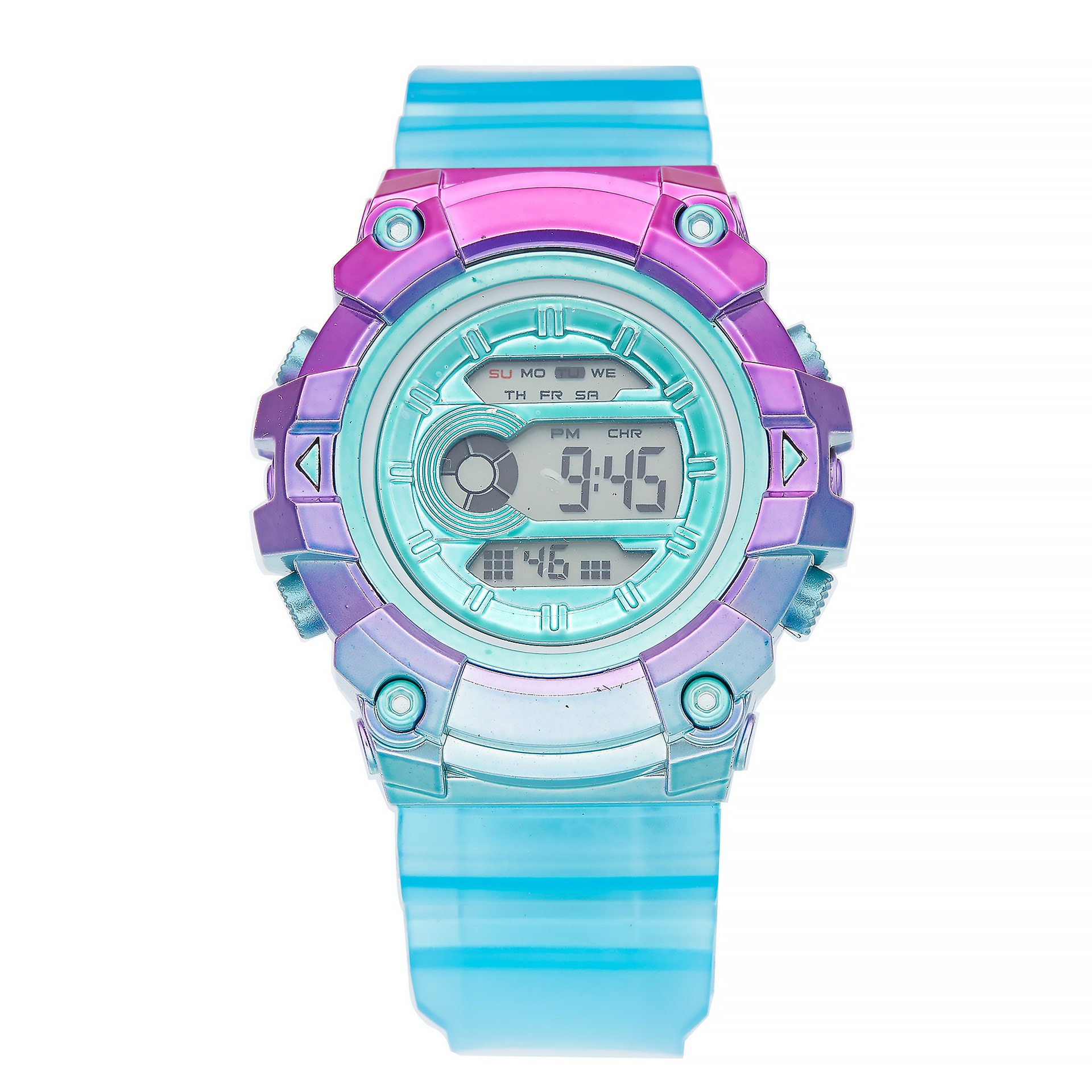 gradient color electronic watch korean fashion trendy outdoor sports cartoon children's color watch sports electronic watch Item Picture