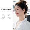 sterling silver needle pearl flower earrings women's niche unique light luxury high-grade earrings mosquito coil ear clip earrings Item Picture