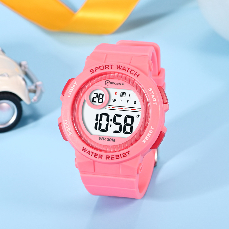student electronic watch men's alarm clock 30atm waterproof led luminous swimming fresh birthday gift children's watch female Specification drawing