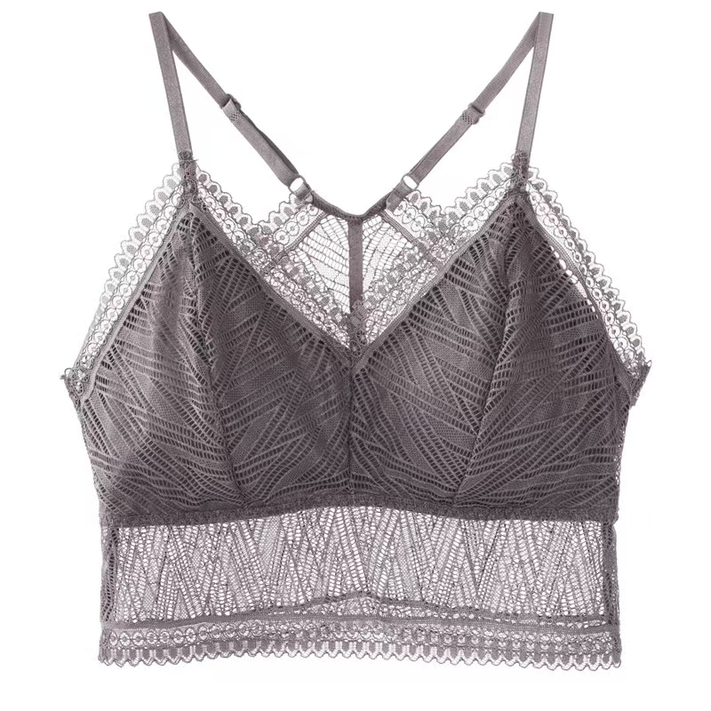 Wholesale of women's lace deep V-shaped sexy halter strapless high-elasticity high-quality back-fitting women's vests without steel rings, yoga bras and sports bras Application Scenario