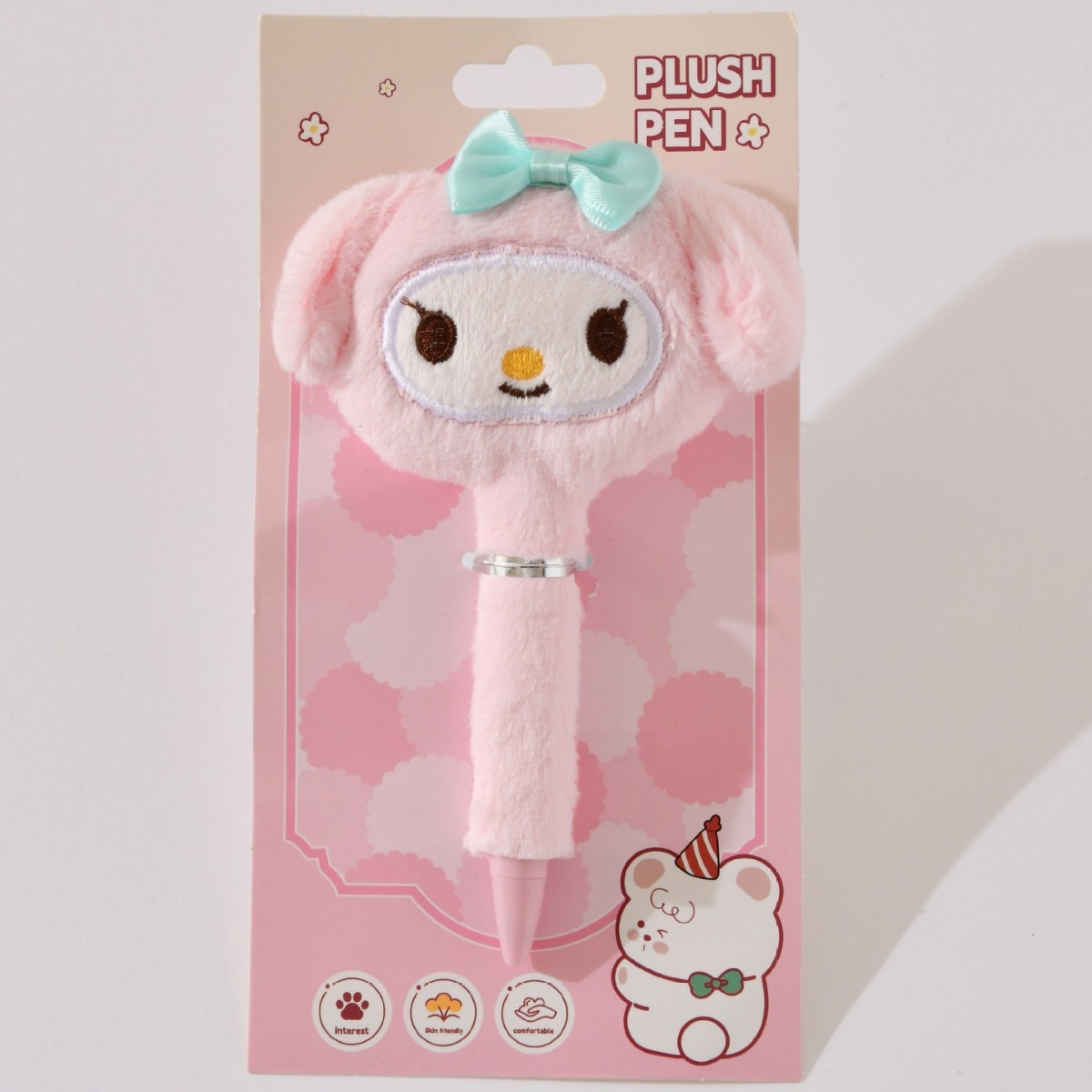 chenxi pompom pen panda pen cute pen press gel pen black cute creative black pen students' supplies stationery details Picture