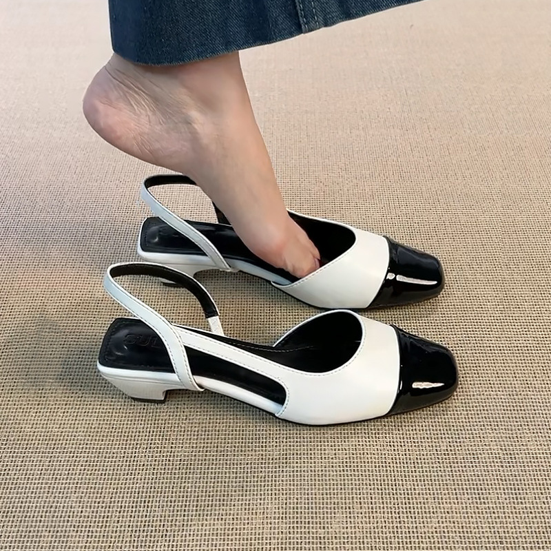 a large number of spot goods! women's cowhide closed toe sandals 2025 new summer versatile color matching mary jane cool pumps Specification drawing
