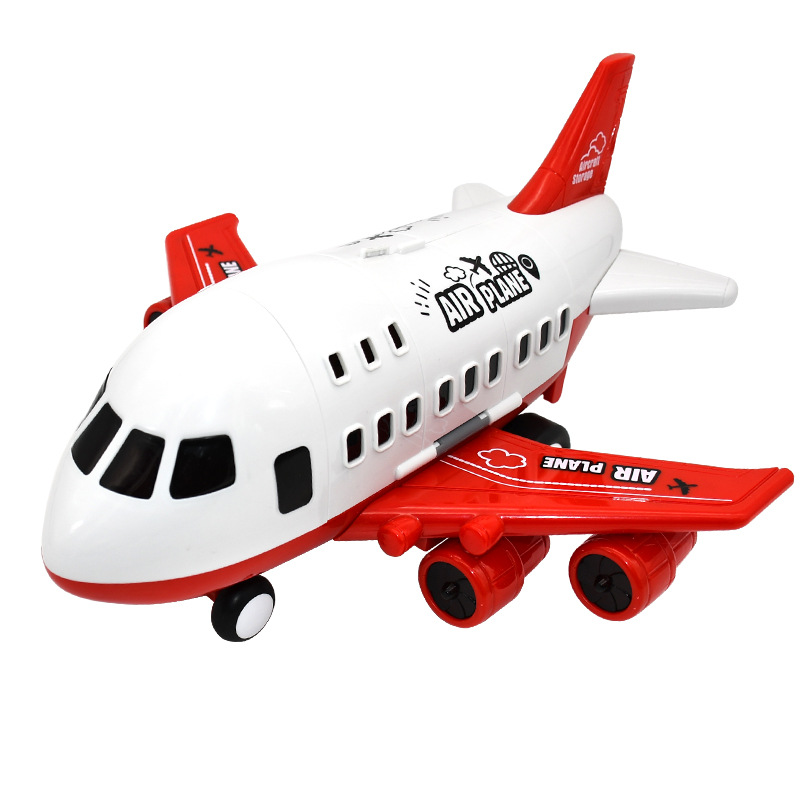 children's aircraft toy set large passenger plane model can store plastic aircraft inertia toy car cross-border boys Item Picture