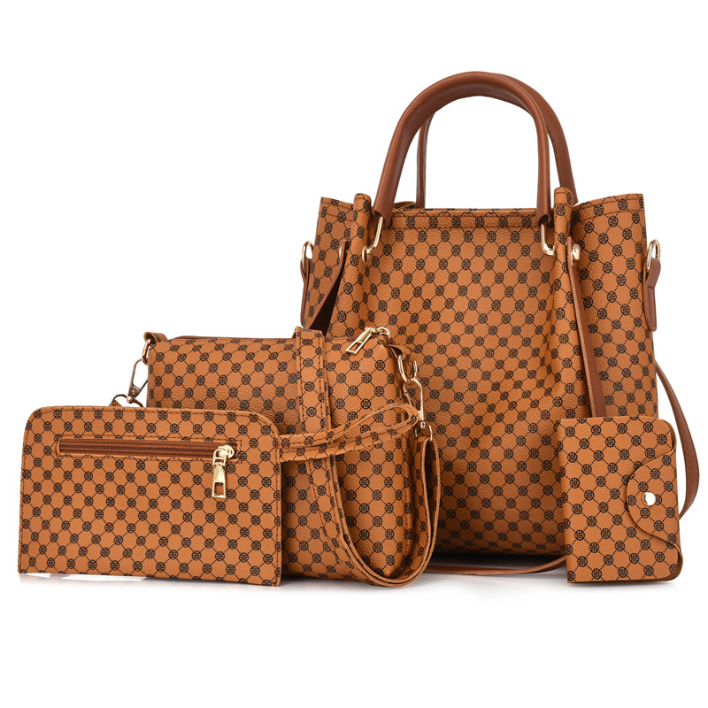 2023 new european and american retro shoulder handbag four-piece set mother and child bag ladies printed crossbody bag cross-border wholesale Application Scenario