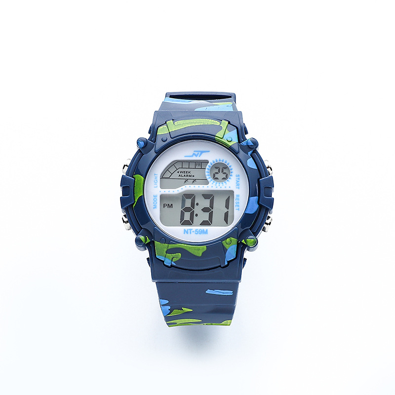 colorful led electronic watch children's outdoor mountaineering sports cross-border foreign trade camouflage luminous large dial student Application Scenario