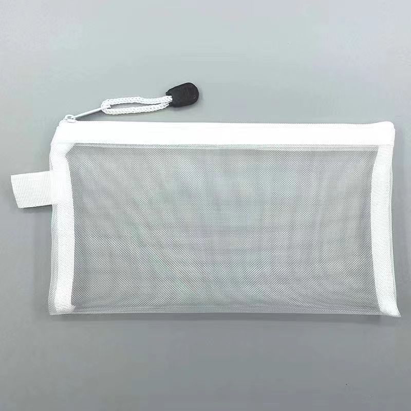 transparent mesh pencil bag large capacity zipper buggy bag only for student exams portable pencil bag stationery case wholesale Item Picture