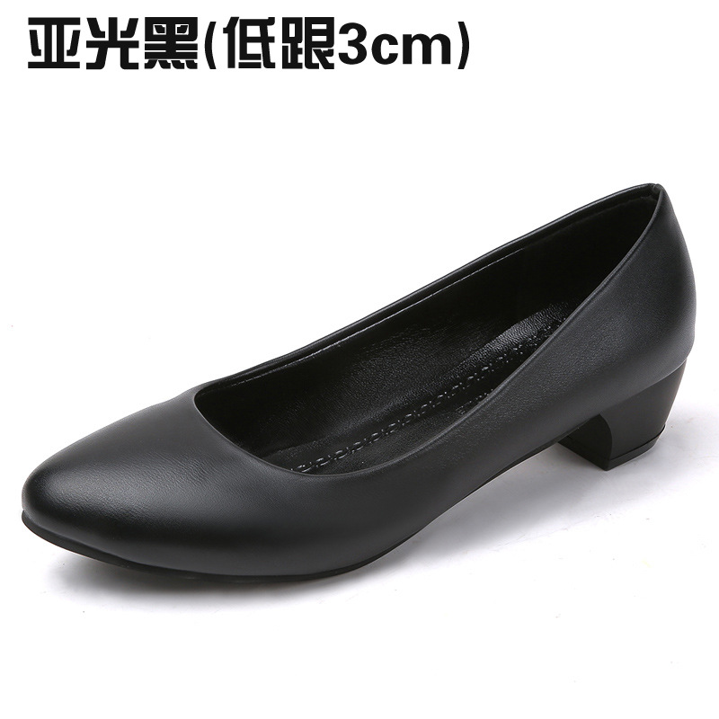 comfortable work shoes work shoes formal wear etiquette interview shoes women's shoes small leather shoes pumps mid heel autumn black shoes spring Item Picture