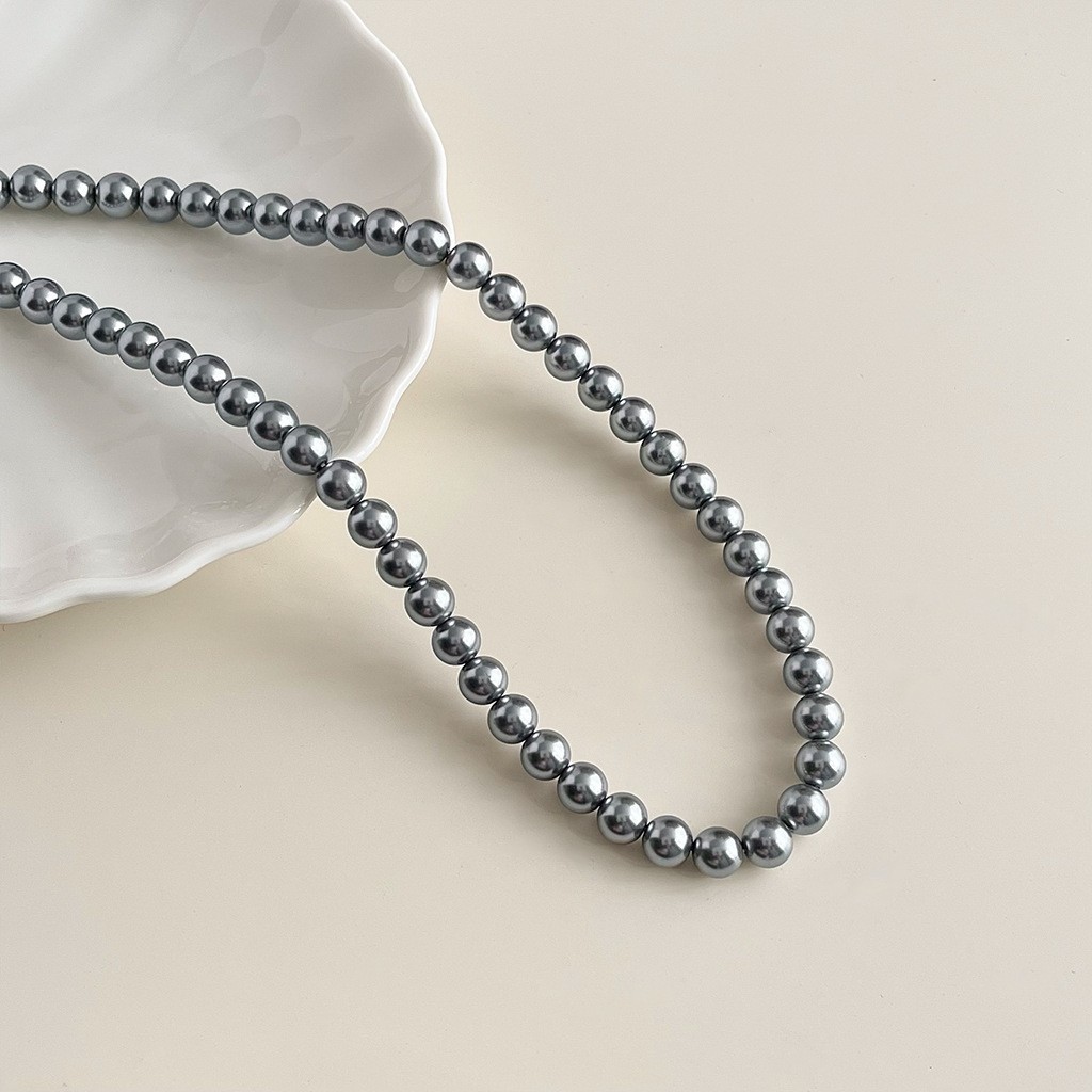 women's korean-style bloggers same style pearl necklace french-style retro stackable clavicle chain niche temperament high-grade necklace details Picture