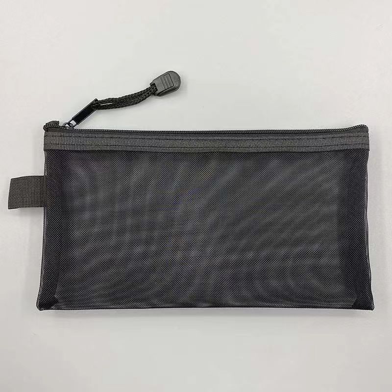 transparent mesh pencil bag large capacity zipper buggy bag only for student exams portable pencil bag stationery case wholesale Specification drawing