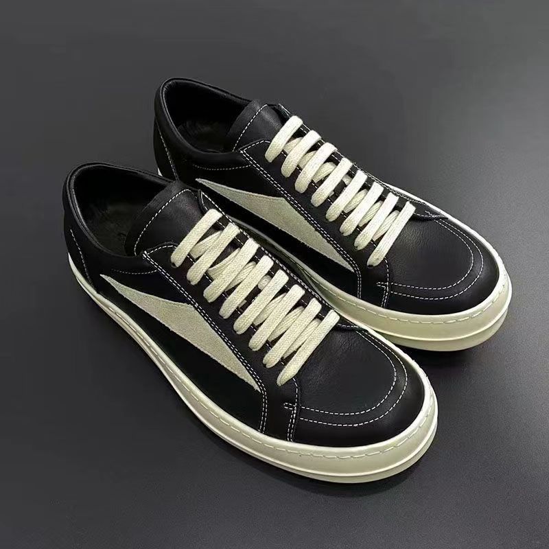 ro shoes men's casual leather shoes platform sneakers men's fashionable shoes men's spring new breathable niche elevator shoes details Picture