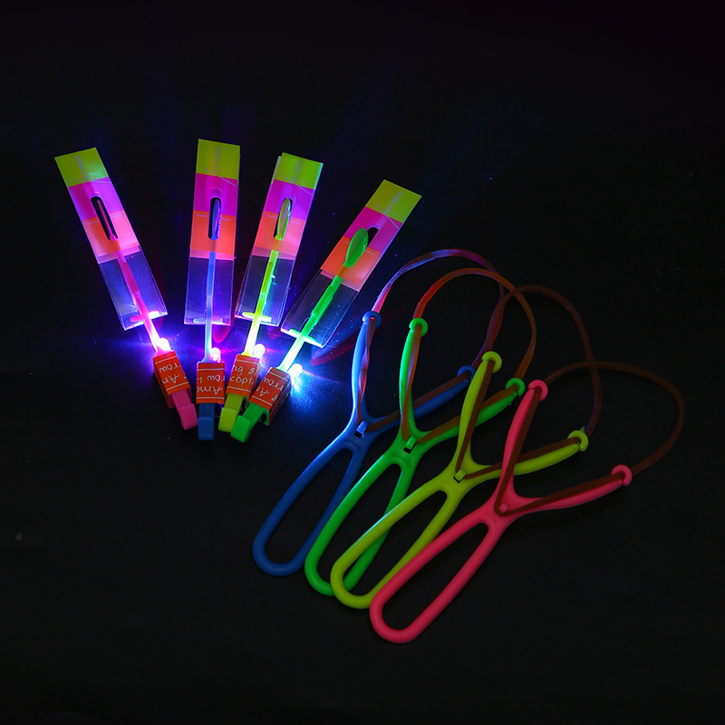 luminous slingshot rocket volume express blue light flying sword night market stall toys hot sale small toys wholesale factory direct sales details Picture