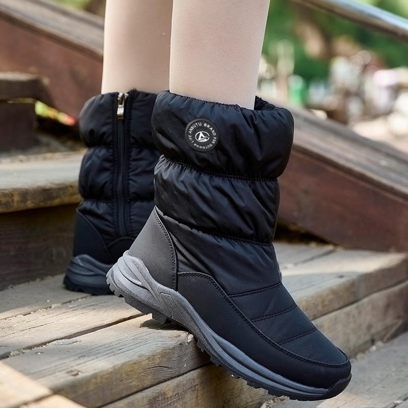 foreign trade ethnic style snow boots women fleece-lined thickened northeast thick cotton boots insulated cotton-padded shoes women's outdoor shoes winter new full figure