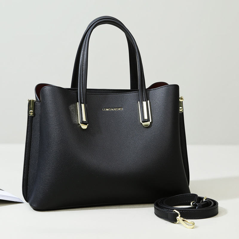 women's handbag new bags soft leather large capacity totes elegant middle-aged mother bag fashion commuter women's bag details Picture