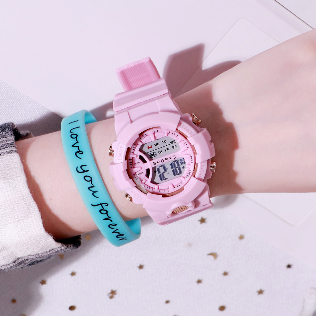 new student sports waterproof electronic watch children luminous men and women multi-function electronic watch in stock wholesale details Picture