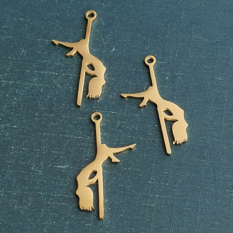 Stainless steel titanium steel necklace, pendant, bracelet, connector, accessory, pole dance girl, moon rugby detail image 2