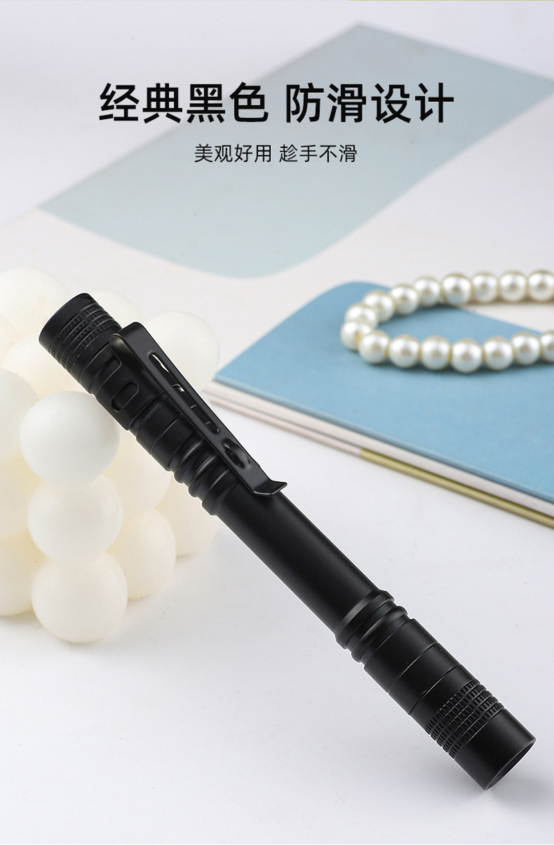 X316, X317 aluminum alloy pen holder flashlight, No. 7 AAA dry battery white and purple light identification mini led flashlight pic 5