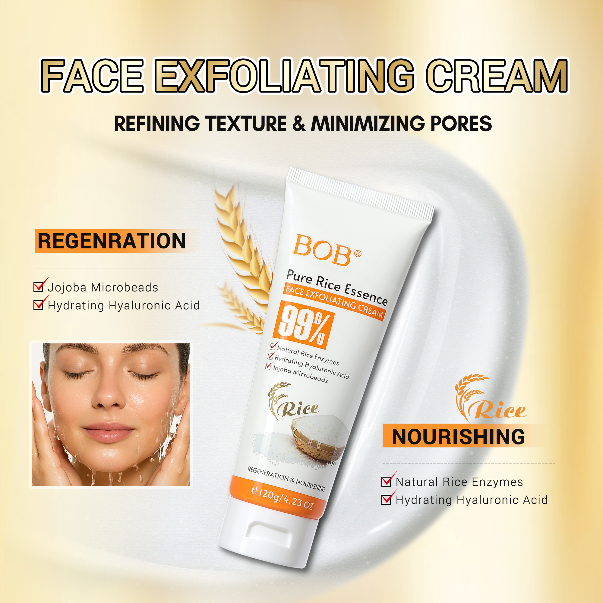 BOB Pure Rice Essence Exfoliating Cream Specification image