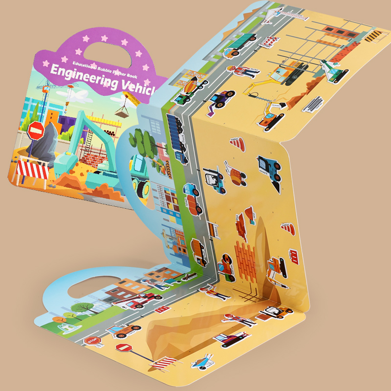 CPC CE EN71 Scene Bubble Sticker Book for Early Education and Enlightenment, Repeated Application of Jelly, Quiet Book, Portable Scene Sticker Book for Educational Interaction, 7 types to choose from Application Scenario